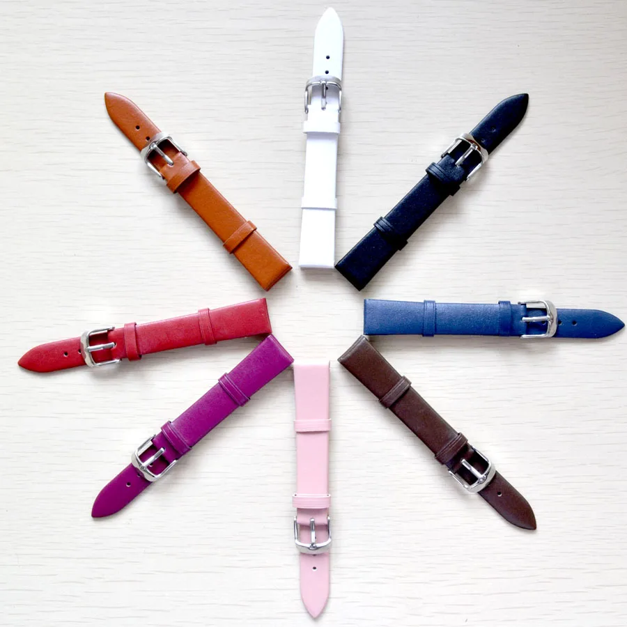 1PCS 12MM 14MM 16MM 18MM 20MM 22MM smooth grain genuine leather (cow split) watch band watch strap men and women straps WS0119