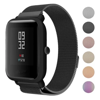 

20mm Watch Bands for Xiaomi Huami Amazfit Bip Youth Watch Milanese Loop Stainless Steel Mesh wrist Strap for Amazfit Bip band