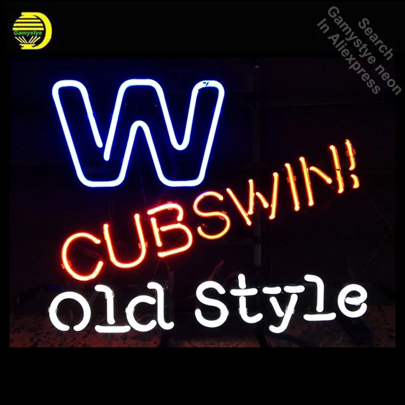 Неоновая вывеска для организаций и магазинов мл Chicago Cubs старый Стиль логотип