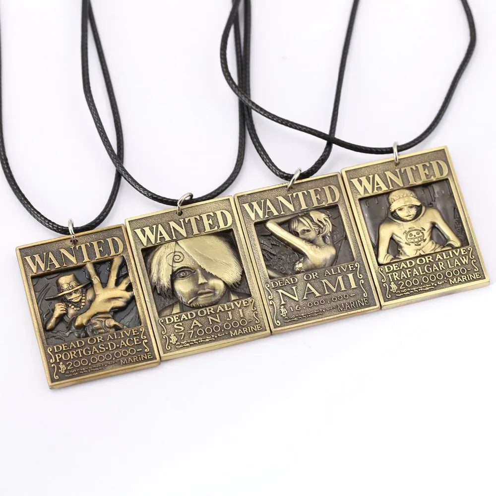 MS Bijoux ONE PIECE Voulu Affiche Collier Ace Loi Nami Sanji Mandat Pendentif Collier Amitié Hommes