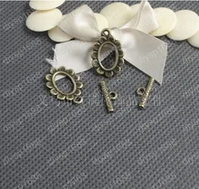 Free Shipping Wholesale DIY Antiqued Bronze Vintage Alloy Fancy Oval Flower OT Clasp Toggle Bracelet Handmade Accessories 38Sets