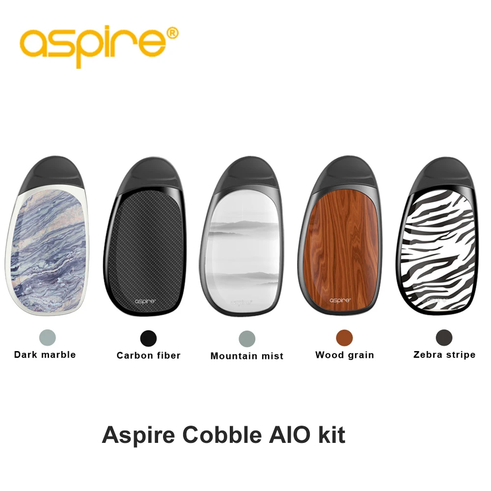 2 шт. оригинальный комплект Aspire cobble pod kit aspire aio vape system с батареей 700 мАч 1 8 мл емкость