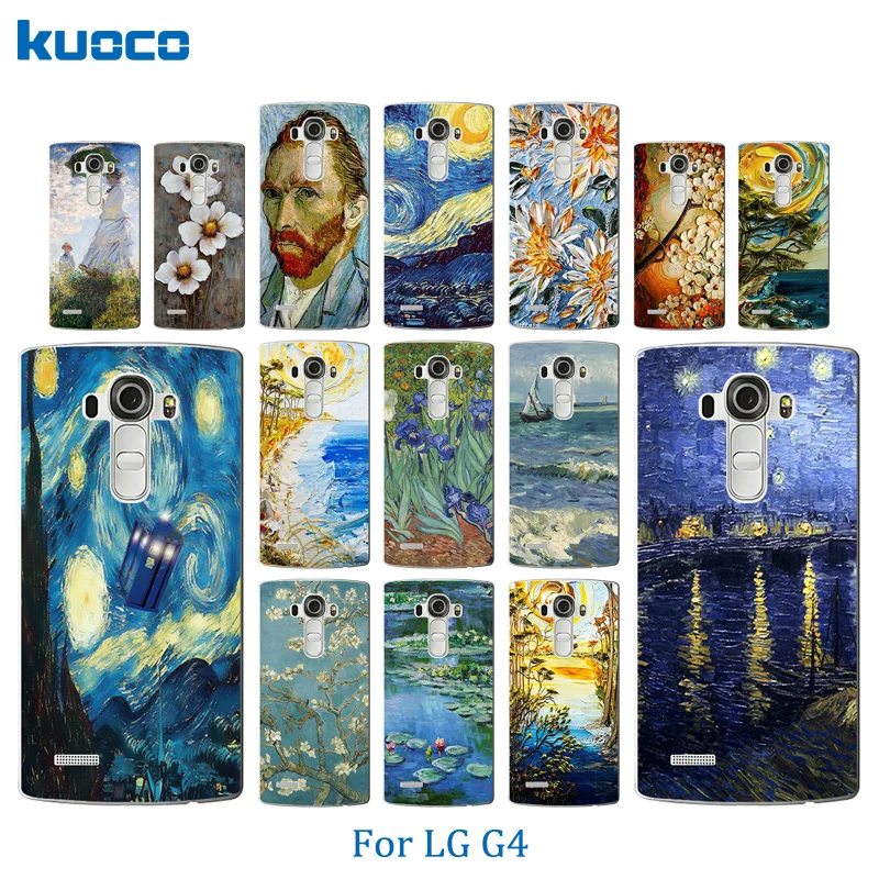 For LG G4 Case Luxury Back TPU Cover Van Gogh Pattern for H810 H815 F500 F500K F500L Cases Silicon Phone Protector Bag |