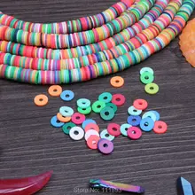 1 нить 1 мм* 8 мм красочные резиновые прокладки подходят богемные ювелирные изделия ожерелье/браслет около 45 см бусины из фимо