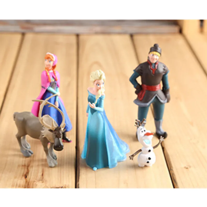 Disney Frozen 5 шт. Анна Эльза Кристофф Свен Олаф ПВХ Фигурки Модели кукол коллекция подарок на день рождения Детские игрушки