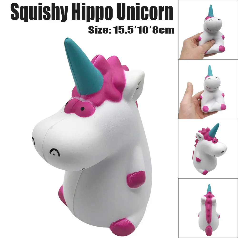 

Hippo Unicorn Squishy Slow Rising Cream Scented Decompression Toys funny gadgets electronicos for antistress W606