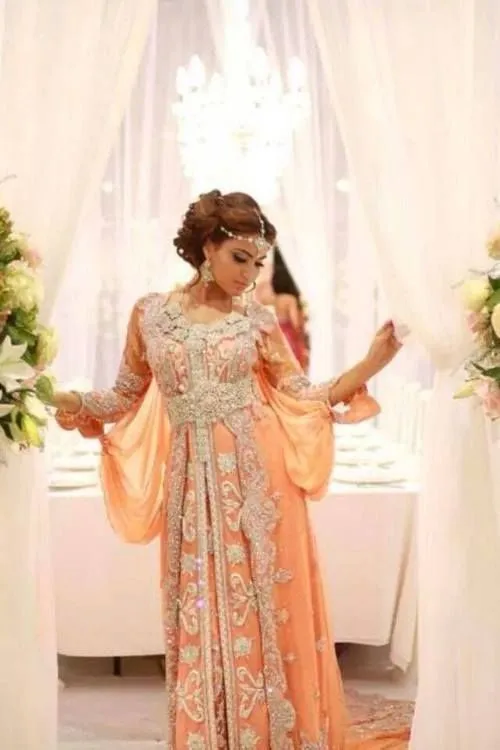 Vintage Abaya Dubai Kaftans Caftan Beaded Long Sleeve Arabic Evening