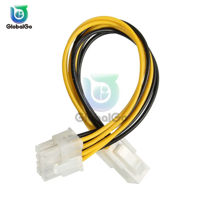 

2pcs/Lot 4 Pin Female to 8 Pin Male Connector Adapter Cable Wire ATX EPS 12v Connector 20CM Length