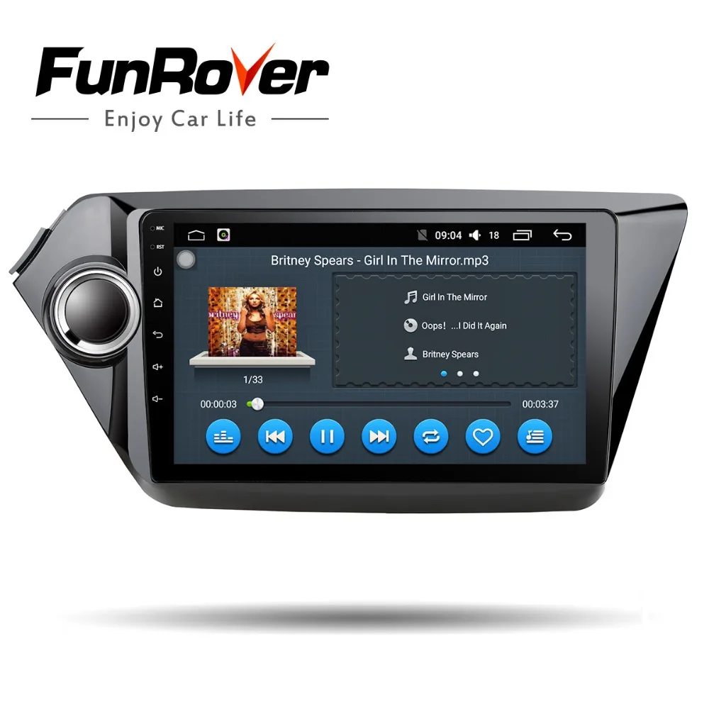 

Funrover Android 8.0 2 din Car multimedia dvd player gps navi for Kia rio 2010 2010 audio video player radio tape recoreder wifi