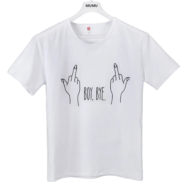 

Fashion Harajuku pop T-shirt Women BOY BYE Letter Printing T Shirt Women Tops Casual Brand Tee Shirt Femme Woman Clothing