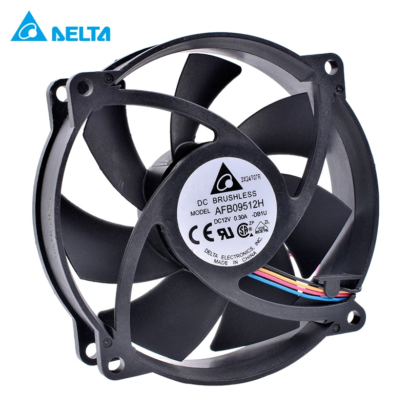 Дельта AFB09512H 9225 8025 92 мм вентилятор 9 cm 12 V 0.30A двойной шарикоподшипник 4pin Вентилятор