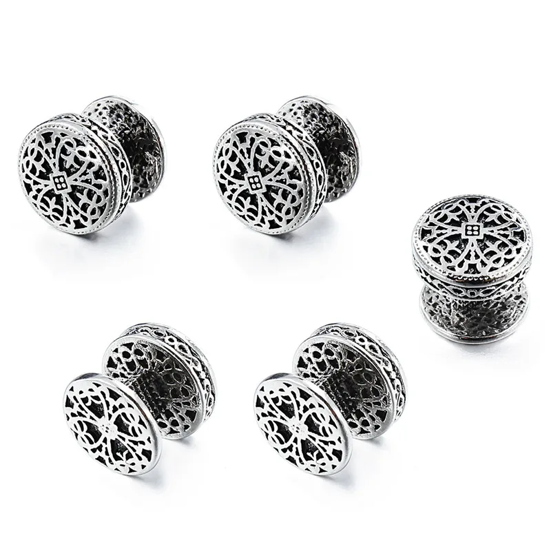 HAWSON Vintage Mens Tuxedo Studs Wiped Black Oil Premium Quality Cross Studs Button for Gentlemen Suit Shirt