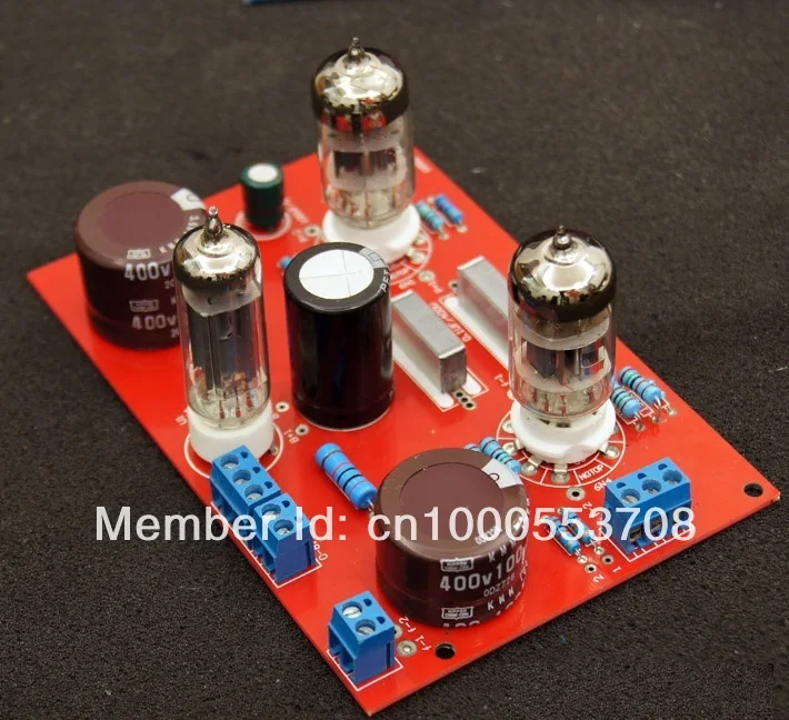 

finished 6Z4 rectifier 6N4 output 6N1 0.4W amplifier board