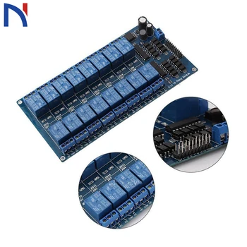 

16 Channel Solid State Relay Module Board Trigger Low level SSR 5V/12V DC for Ardui for arduino PIC AVR MCU DSP ARM PLC Control
