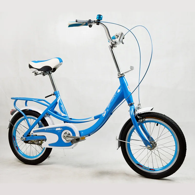 Велосипед высокой из углеродистой стали супер легкий 16 дюймов переменной скоростной складной велосипед - Цвет: Blue