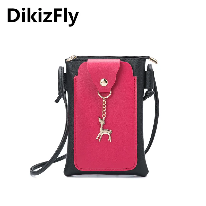 

DikizFly Fashion Mini Phone Bags Women Messenger Bags For Women 2018 Little Deer Panelled Girls baobao Handbag Sac a main bolso