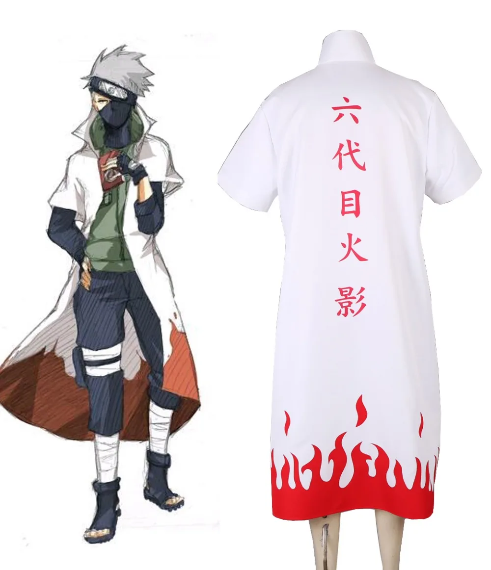 Frete Grátis Naruto Shippuden Hatake Kakashi Sexto Hokage Manto Traje