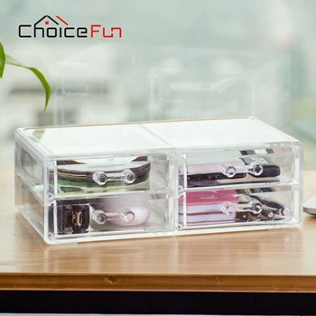 

CHOICE FUN New Plastic Desktop Storage Box Organizer Drawer Pen Card Office Stationery Holder Home Makeup Organizer SF-2179-4