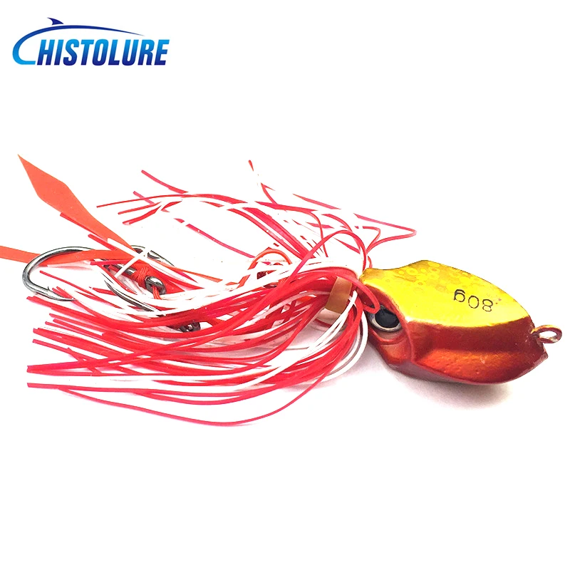 

1pcs 80G 115CM Metal Head Jig Fishing Lures Lead Jigging Lures Fishing Tackle