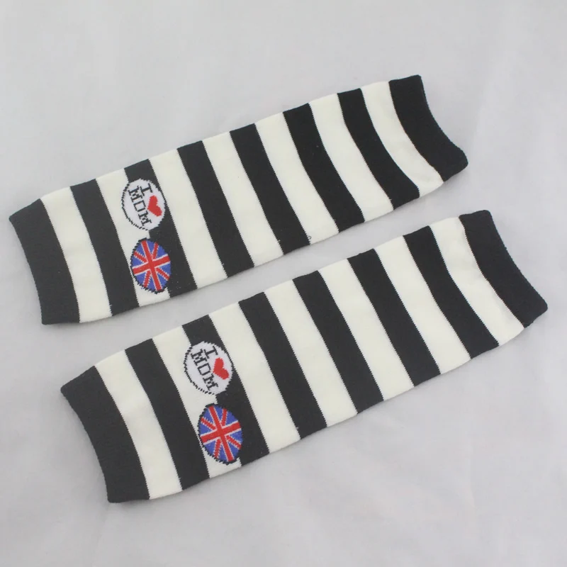 Детские наколенники Детские носки гетры наколенники протектор Радуга в полоску для новорожденных девочек колготки для мальчиков Kawaii малышей - Цвет: Темно-серый