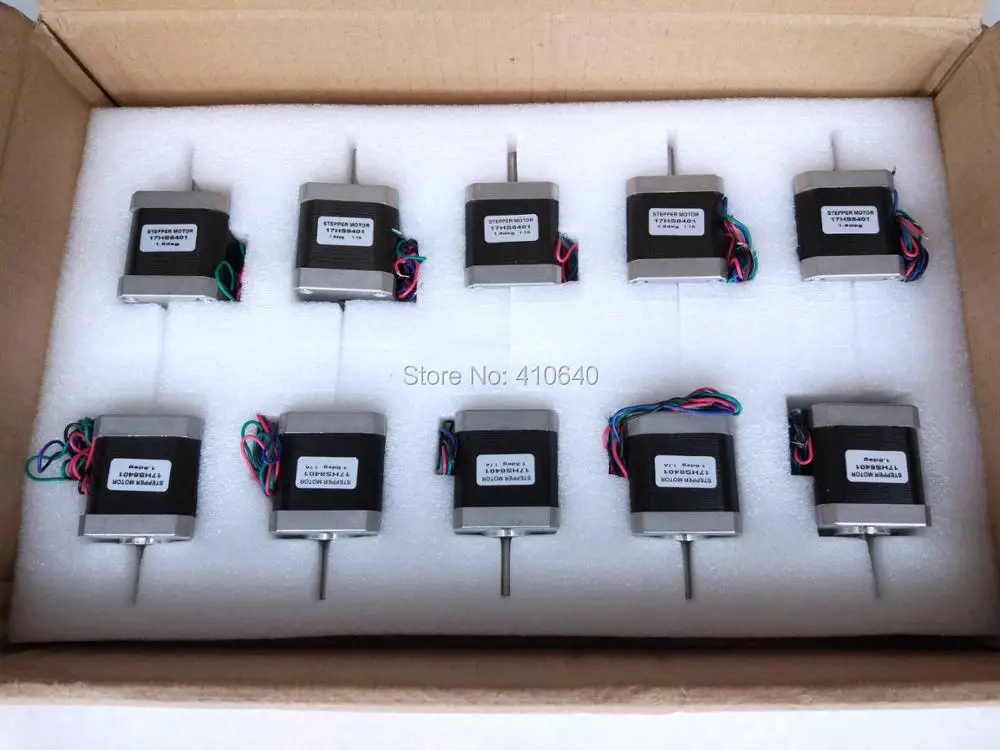 

10 Pieces 3D Robot Nema17 Stepper Motor 17HS8401 17HS19-2004S L48 mm1.8 deg 2A 52 N.cm for 3D Printer or 3D Robot