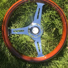 Универсальный Высококачественный 350 мм/14 дюймов/35 см Деревянный Phoebe гальванический гоночный автомобиль Руль с рогом