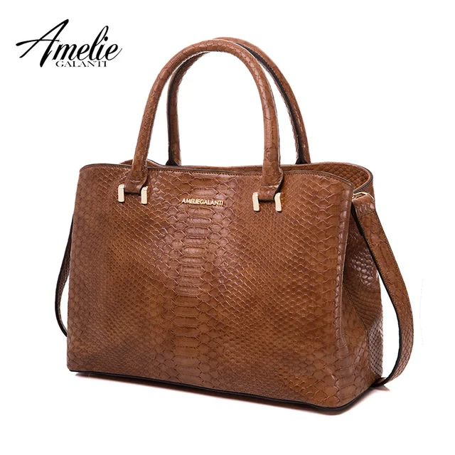 AMELIE GALANTI 2018 Woman Handbag Hard Serpentine Medium Size Advanced Fabrics PU Versatile Fashion High-grade Autumn and Winter