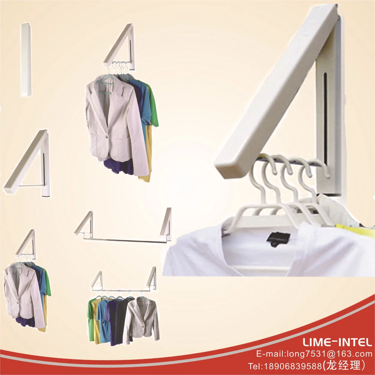 

Multi function European Wall Drying Rack Foldable Clothes Hanger