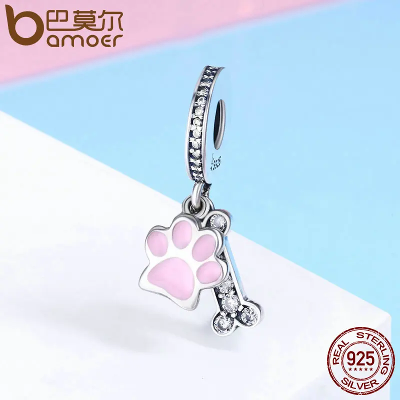 Женский браслет из серебра 925 пробы с собаками и косточками|pendant charms|dog bone charmscharm
