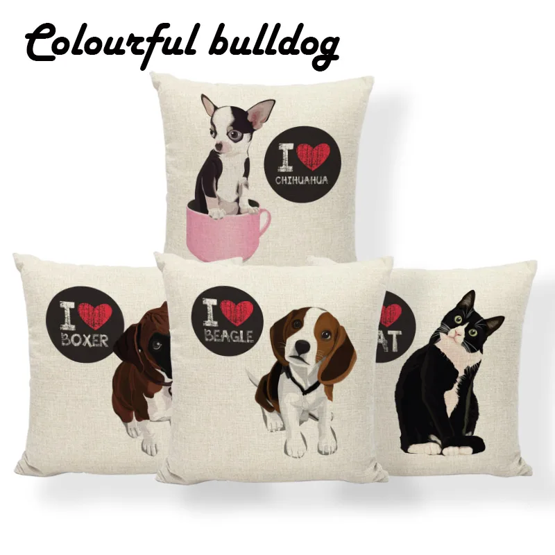 Подушки Beagle Boston Terrier наволочки для чихуахуа добермана улучшение домашнего декора