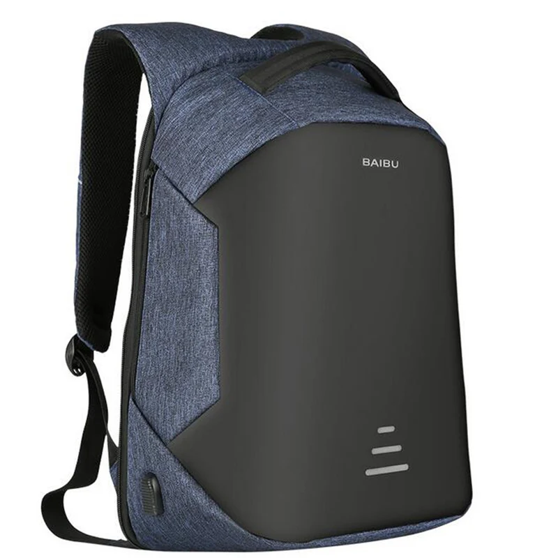 2017 Mochilas de Los Hombres Urbanos de Carga USB Portátil Mochila Minimalista Moda antirrobo Mochila Informal Mochila Impermeable Bolsa de Viaje