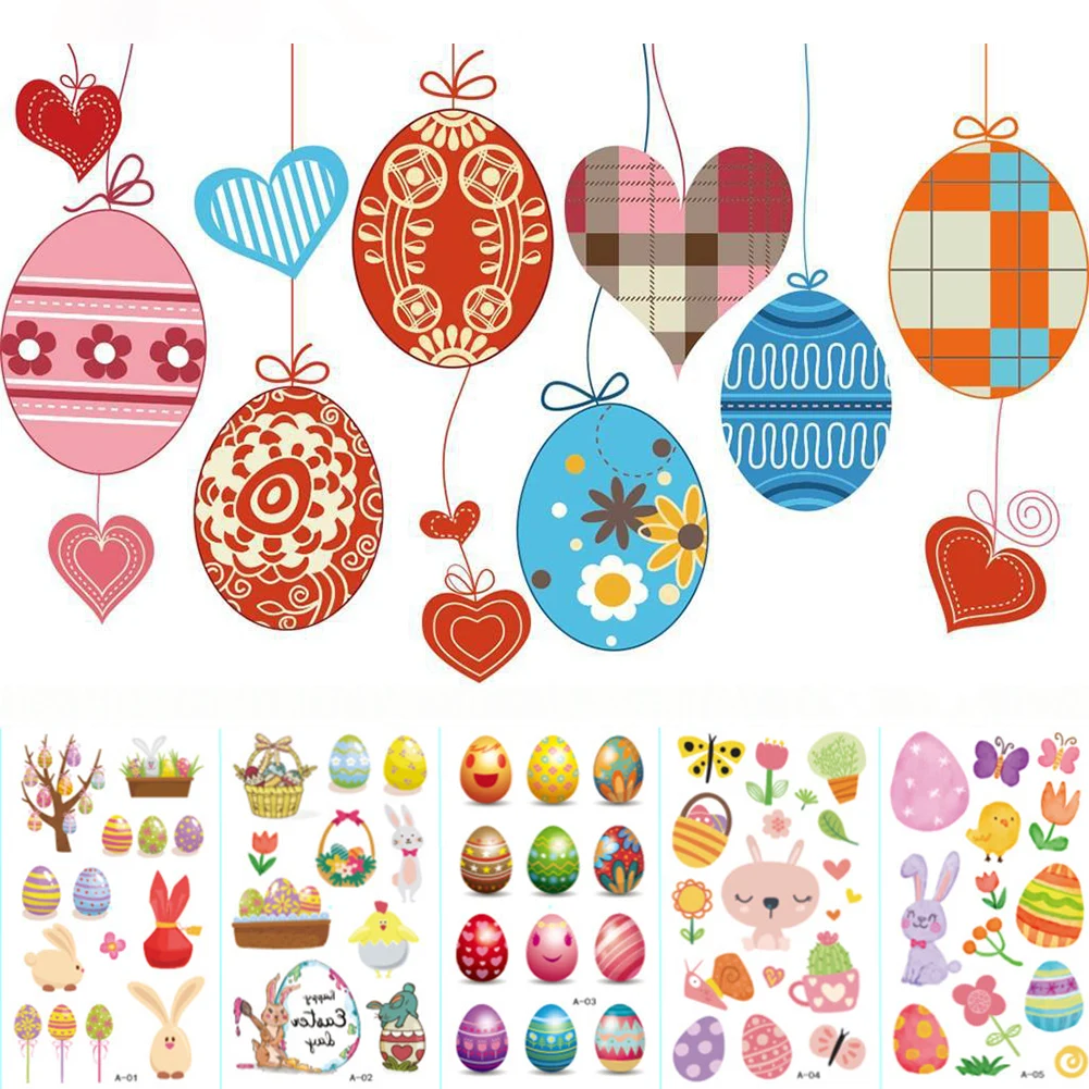 10pcs/set Small Cartoon Body Art Rabbit Bunny For Easter Tatouage Kids Temporary Cute Tattoo Sticker Colorful Decoration Fake | Красота и