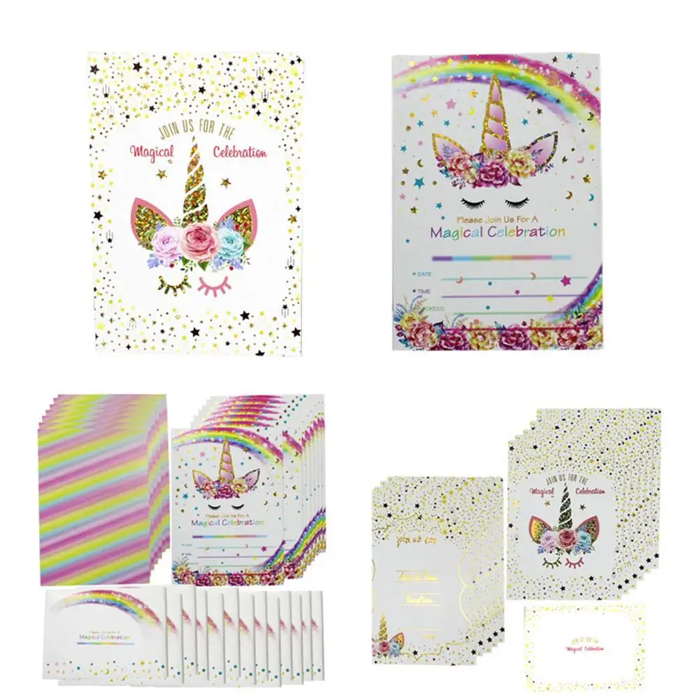  24PCS Invitation Card Rainbow Star Envelope Set for Birthday Party Durable and Easy to Write Wonder - 33041646961