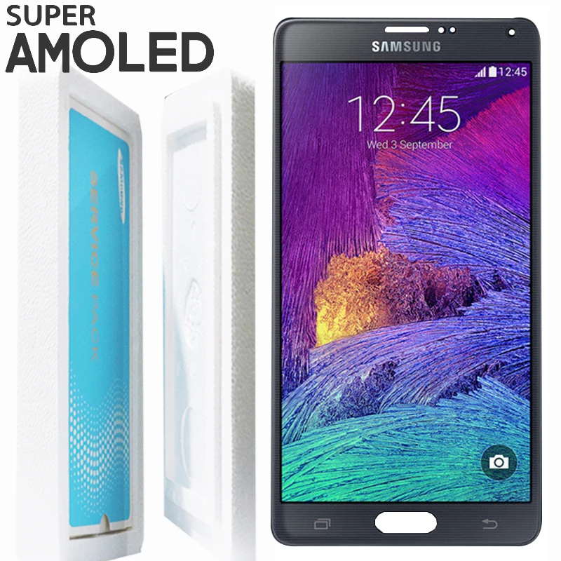 5,7 ''Супер AMOLED lcd для SAMSUNG Galaxy Note 4 дисплей Note4 N910 N910C N910A N910F кодирующий преобразователь сенсорного экрана в сборе