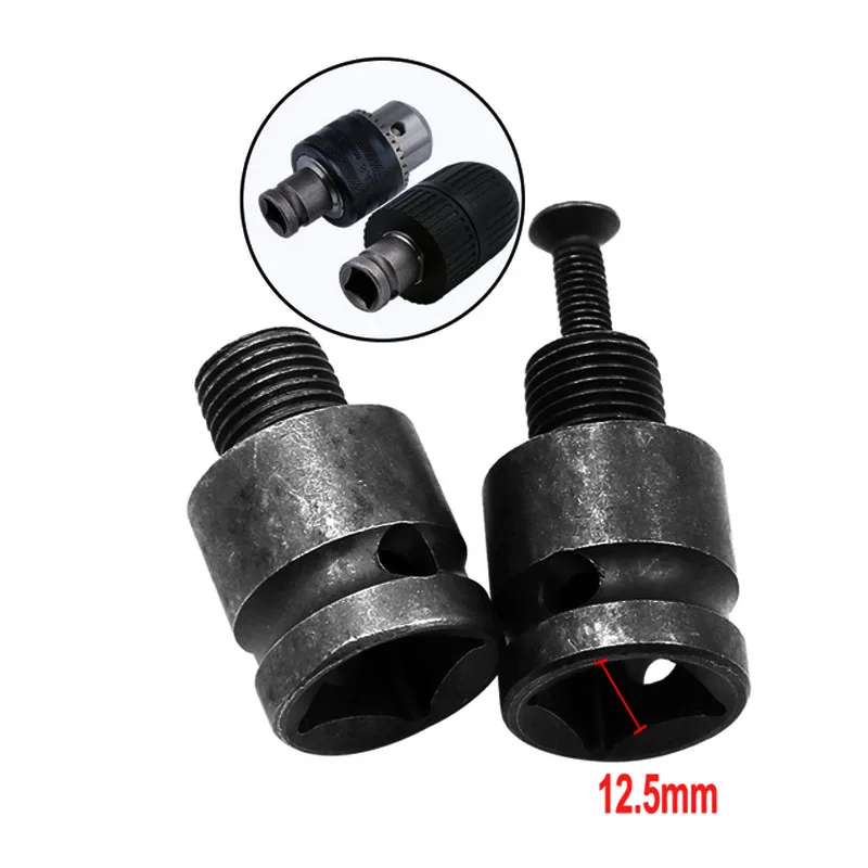 2Pcs 1/2'' Drill Chuck Adaptor For Impact Wrench Conversion 1/2 20UNF