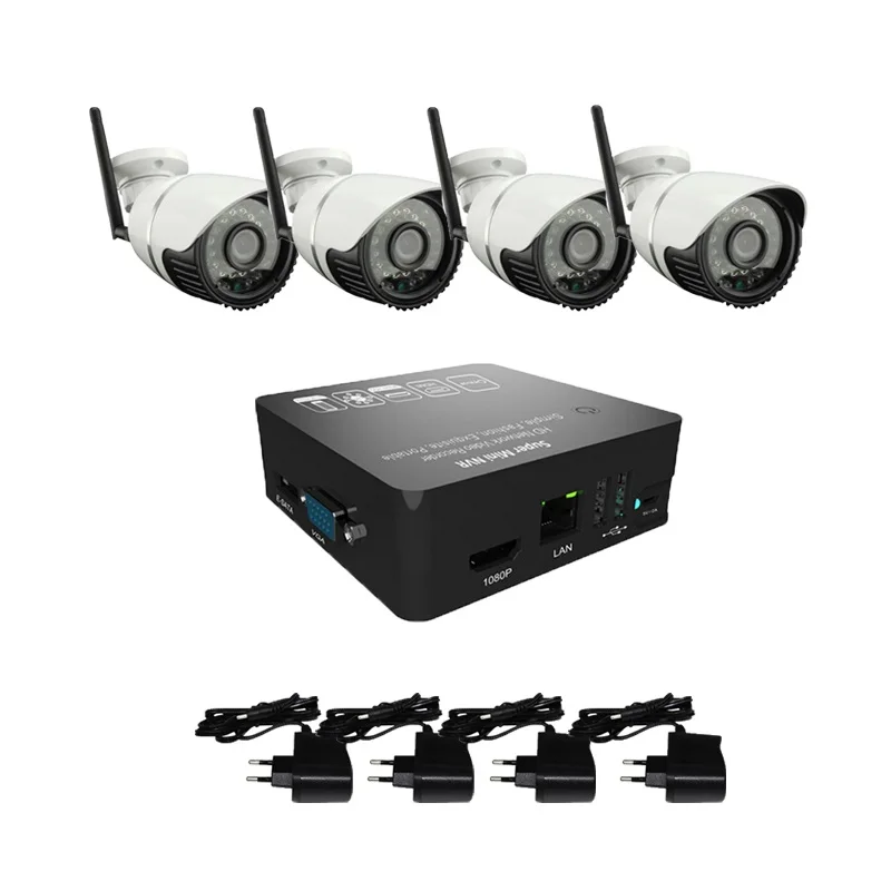 4ch CCTV System full HD cctv kit NVR Recorder 2.0MP wireless camera 1080p ip camera Security Video System free shipping