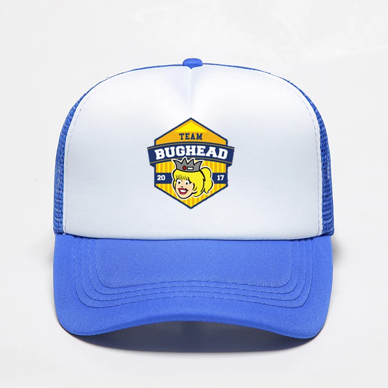 

New Fashion Team Bughead Printing Mesh Caps Unisex Adult Outdoors Sports Adjustable Women Summer Beach Baseball Caps
