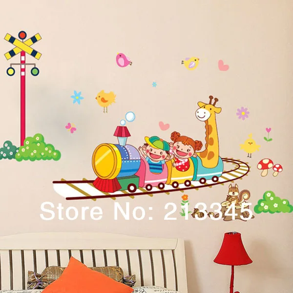 [Fundecor] сумасшедшие американские горки дети мультфильм наклейки Поезд Детская