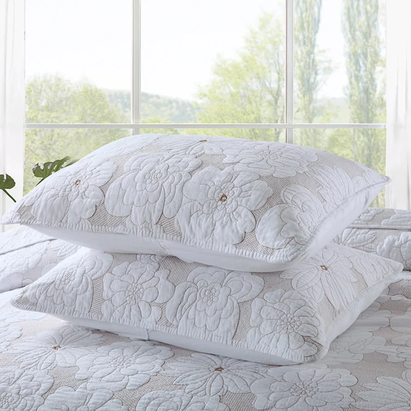 

WLIARLEO Embroidered Pillowcase High Quality Pillow Cover Thicker Floral pillows 2PCS Pillow Cases Home decorative Solid fronha