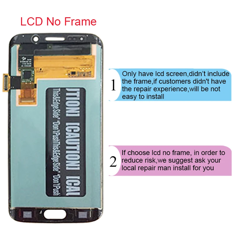  For Samsung Galaxy S6 Edge LCD G925 G925F SM-G925F LCD Display Touch Screen Assembly With Frame For