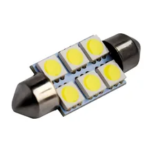 Super White 31mm 36mm 39mm Festoon 5050 SMD 6 LED C5W Auto Interior Dome Door Light Lamp Bulb Car Pathway lighting 12V Work Lamp