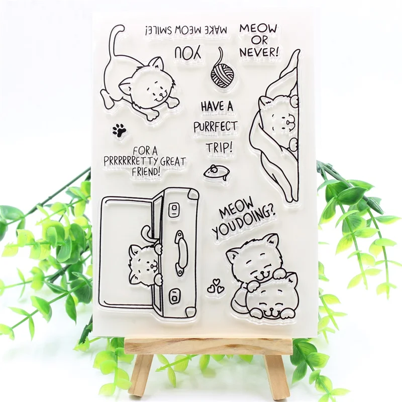 KSCRAFT имеют Purrfect поездки прозрачный силиконовый штампы для DIY