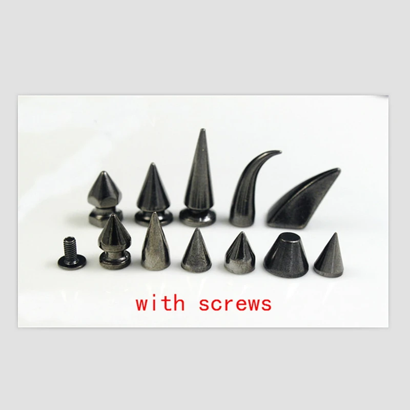 

Gun-black many desgins studs and spikes for clothes thorns rivets for leather bullet spikes rivets tachas e spikes para roupas