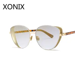 XONIX Модные женские «кошачий глаз» женские солнцезащитные очки сплава кадр UV400 защита Марка дизайнер ретро очки кошачьи глаза