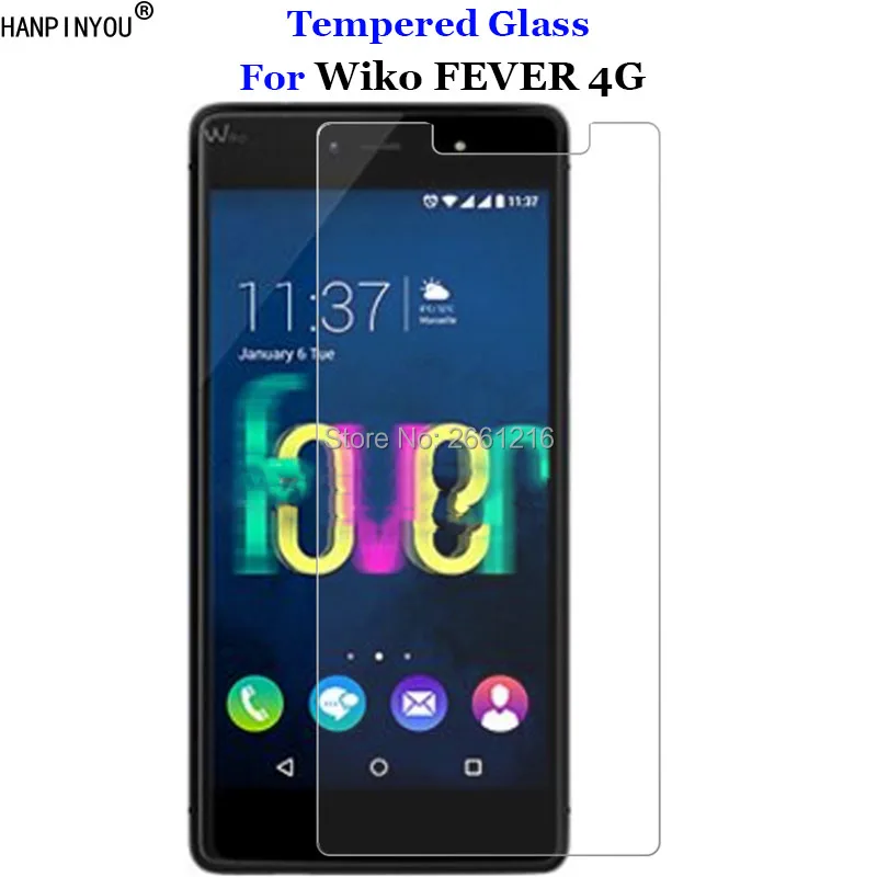 

For Wiko FEVER 4G Tempered Glass 9H 2.5D Premium Screen Protector Film For Wiko FEVER 4G 5.2"