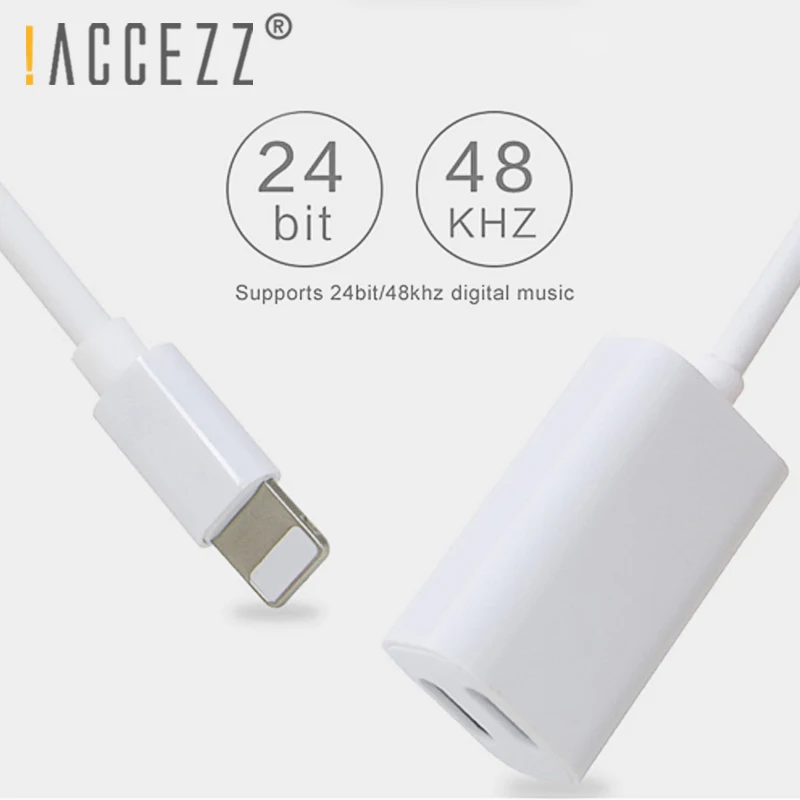 ! ACCEZZ 3 в 1 адаптер для наушников с двойным освещением и зарядкой IPhone X XR XS MAX 7 8 Plus