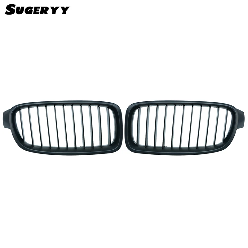 

SUGERYY 1 Pair For BMW 3 Series F30 F31 2012-2016 Matte Black M Color Front Kidney Car Grill Grille Bumper Car-styling
