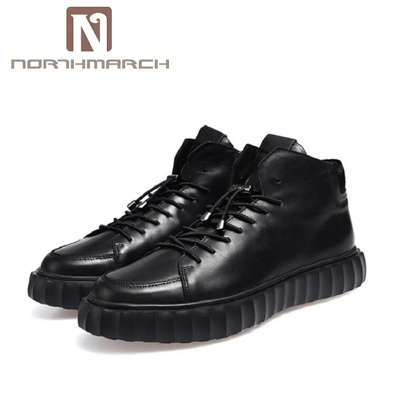

NORTHMARCH Brand Designer Men Leather Shoes Height Increasing Casual Shoes Men Basket Shoes Breathable Chaussures Hommes