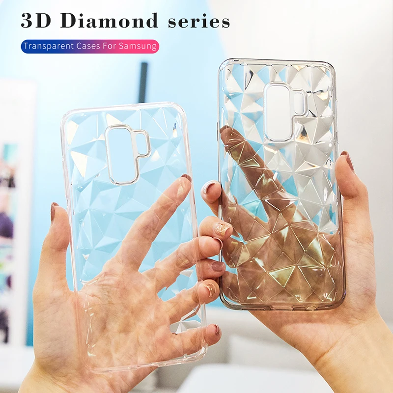 

ASINA Transparent Cases For Samsung Galaxy S9 Plus Case Cover 3D Diamond For Samsung Galaxy A8 2018 Note 8 S7 Bumper Fundas