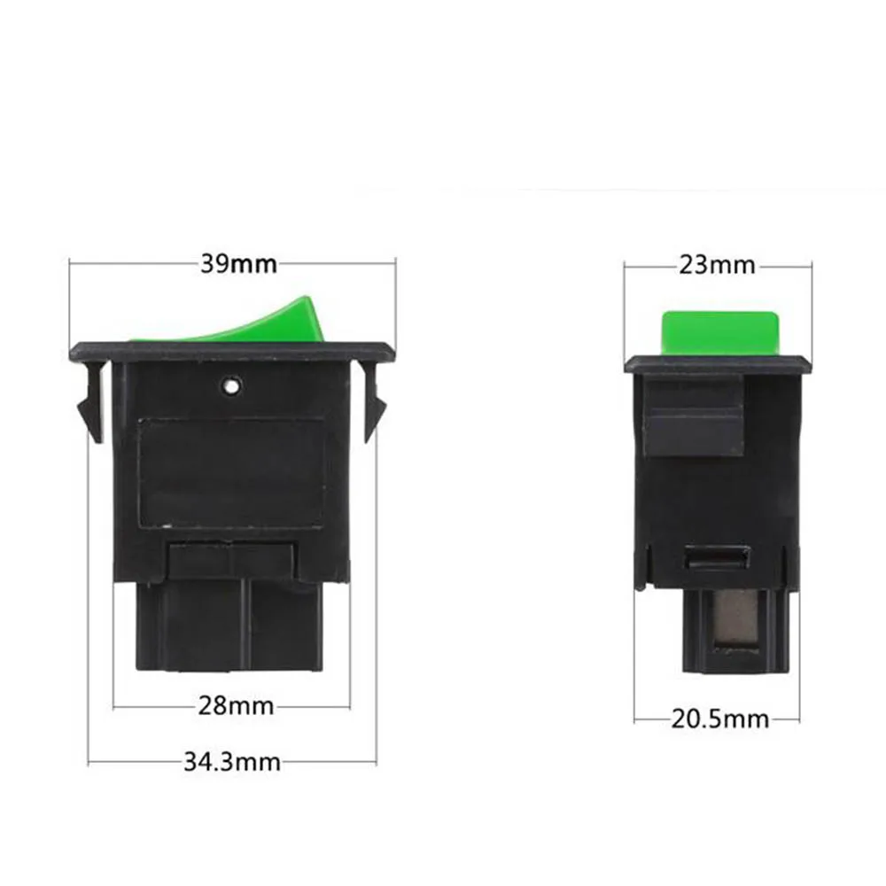Шесть типов Водонепроницаемый 2 шпильки Пластик кулисный переключатель 39x23x39 мм(Мощность/сухой/обогреватель/туман светильник переключатель+ зеленый/красная кнопка